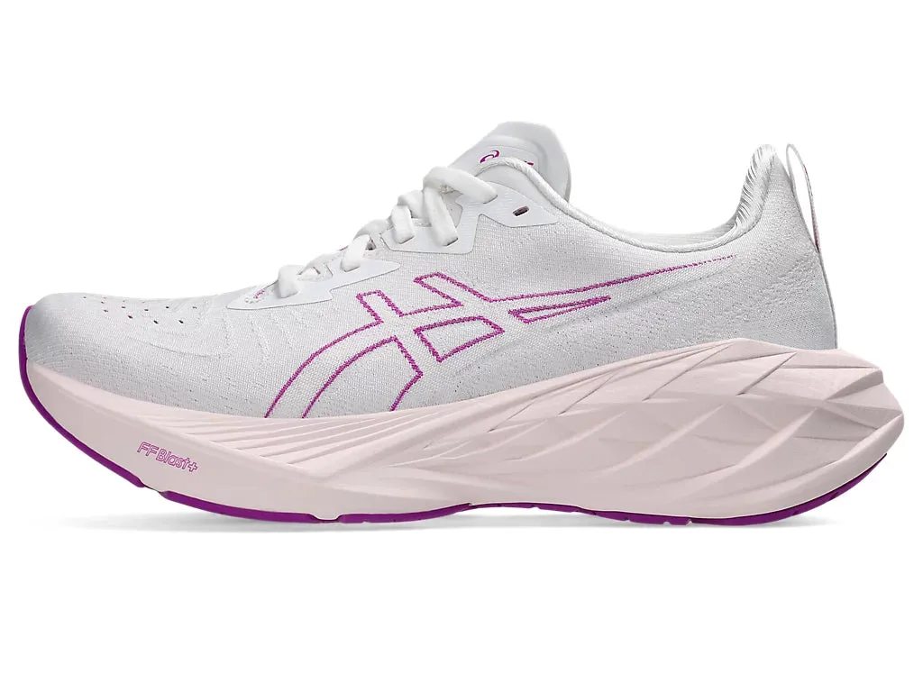 Asics Women's NOVABLAST 4 Running Shoes in White/Soothing Sea