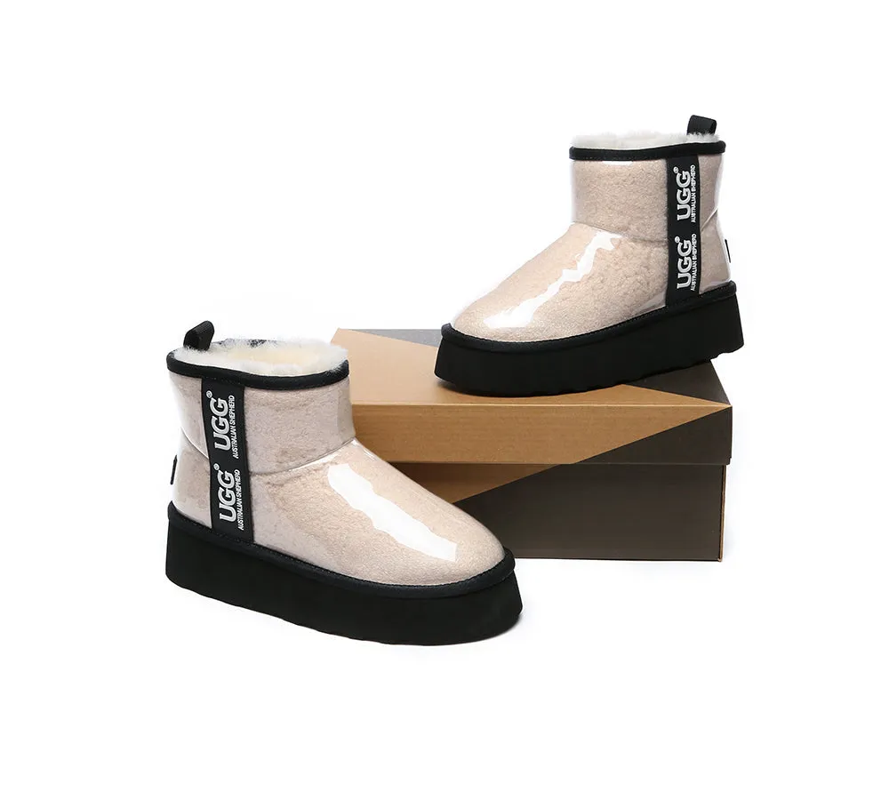 Clear Waterproof Shearling Boots Coated Classic Platform